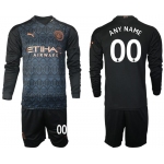 Men 2020-2021 club Manchester city home long sleeve customized black Soccer Jerseys