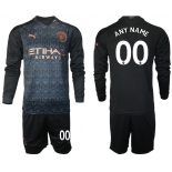 Men 2020-2021 club Manchester city home long sleeve customized black Soccer Jerseys