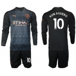 Men 2021 Manchester city home long sleeve 10 soccer jerseys