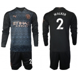 Men 2021 Manchester city home long sleeve 2 soccer jerseys