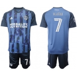Men 2020-2021 club Los Angeles Galaxy away 7 blue Soccer Jerseys
