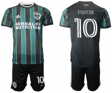 Men 2021-2022 Club Los Angeles Galaxy away black 10 Adidas Soccer Jersey