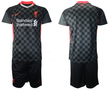 Men 2020-2021 club Liverpool Second away blank black Soccer Jerseys