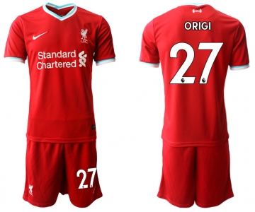 Men 2020-2021 club Liverpool home 27 red Soccer Jerseys