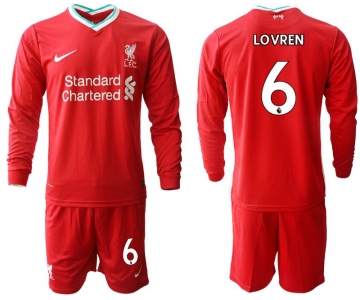 Men 2020-2021 club Liverpool home long sleeves 6 red Soccer Jerseys
