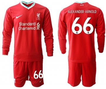 Men 2020-2021 club Liverpool home long sleeves 66 red Soccer Jerseys