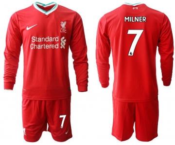 Men 2020-2021 club Liverpool home long sleeves 7 red Soccer Jerseys