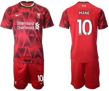 Men 2021-2022 Club Liverpool home red 10 Nike Soccer Jersey