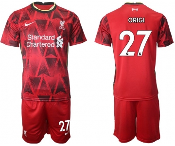 Men 2021-2022 Club Liverpool home red 27 Nike Soccer Jersey