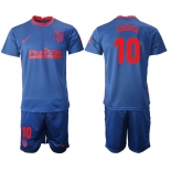 Men 2020-2021 club Atletico Madrid away 10 blue Soccer Jerseys