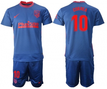 Men 2020-2021 club Atletico Madrid away 10 blue Soccer Jerseys