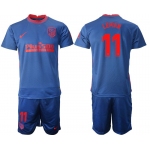 Men 2020-2021 club Atletico Madrid away 11 blue Soccer Jerseys