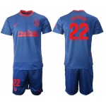 Men 2020-2021 club Atletico Madrid away 22 blue Soccer Jerseys