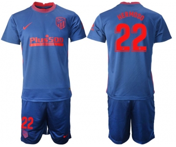 Men 2020-2021 club Atletico Madrid away 22 blue Soccer Jerseys