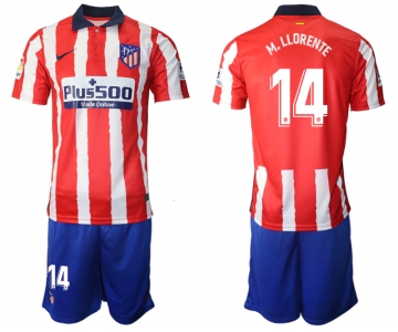 Men 2020-2021 club Atletico Madrid home 14 red Soccer Jerseys