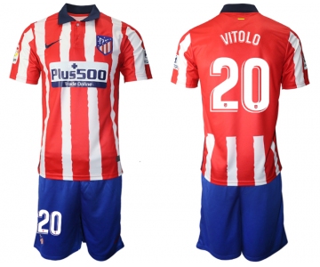 Men 2020-2021 club Atletico Madrid home 20 red Soccer Jerseys