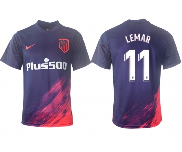 Men 2021-2022 Club Atletico Madrid away aaa version purple 11 Soccer Jersey