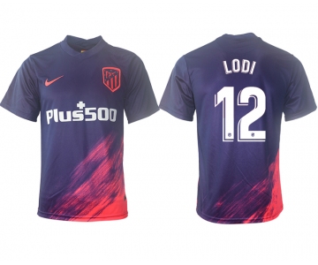 Men 2021-2022 Club Atletico Madrid away aaa version purple 12 Soccer Jersey