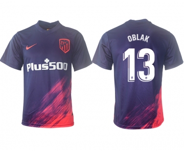 Men 2021-2022 Club Atletico Madrid away aaa version purple 13 Soccer Jersey