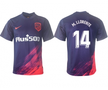 Men 2021-2022 Club Atletico Madrid away aaa version purple 14 Soccer Jersey