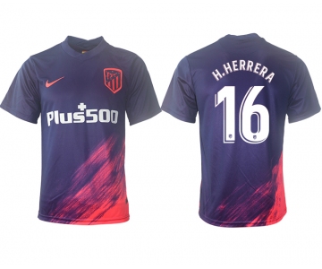 Men 2021-2022 Club Atletico Madrid away aaa version purple 16 Soccer Jersey