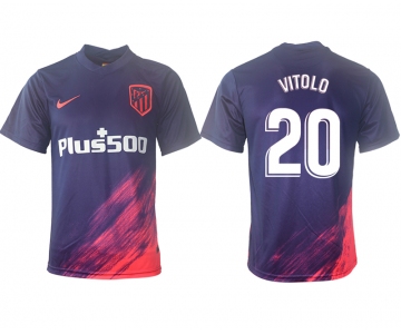 Men 2021-2022 Club Atletico Madrid away aaa version purple 20 Soccer Jersey