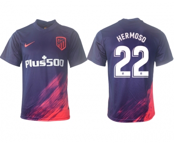 Men 2021-2022 Club Atletico Madrid away aaa version purple 22 Soccer Jersey