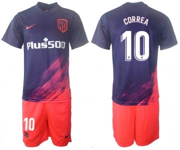 Men 2021-2022 Club Atletico Madrid away purple 10 Soccer Jersey