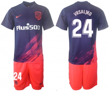 Men 2021-2022 Club Atletico Madrid away purple 24 Soccer Jersey