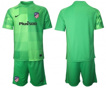 Men 2021-2022 Club Atletico Madrid green goalkeeper blank Soccer Jersey