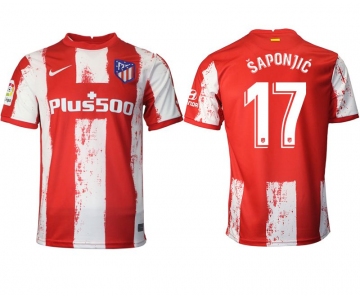 Men 2021-2022 Club Atletico Madrid home aaa version red 17 Nike Soccer Jersey