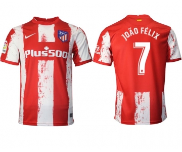Men 2021-2022 Club Atletico Madrid home aaa version red 7 Nike Soccer Jersey