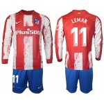 Men 2021-2022 Club Atletico Madrid home red Long Sleeve 11 Soccer Jersey