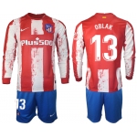 Men 2021-2022 Club Atletico Madrid home red Long Sleeve 13 Soccer Jersey