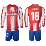 Men 2021-2022 Club Atletico Madrid home red Long Sleeve 18 Soccer Jersey