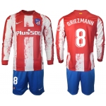 Men 2021-2022 Club Atletico Madrid home red Long Sleeve 8 Soccer Jersey