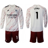 Men 2020-2021 club Arsenal away long sleeve 1 white Soccer Jerseys