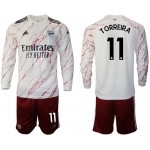 Men 2020-2021 club Arsenal away long sleeve 11 white Soccer Jerseys