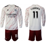 Men 2020-2021 club Arsenal away long sleeve 11 white Soccer Jerseys