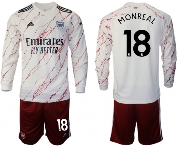 Men 2020-2021 club Arsenal away long sleeve 18 white Soccer Jerseys