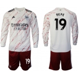 Men 2020-2021 club Arsenal away long sleeve 19 white Soccer Jerseys