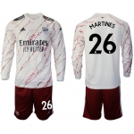 Men 2020-2021 club Arsenal away long sleeve 26 white Soccer Jerseys