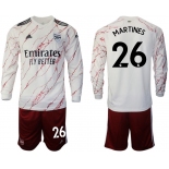 Men 2020-2021 club Arsenal away long sleeve 26 white Soccer Jerseys