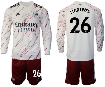 Men 2020-2021 club Arsenal away long sleeve 26 white Soccer Jerseys