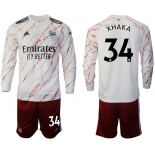 Men 2020-2021 club Arsenal away long sleeve 34 white Soccer Jerseys