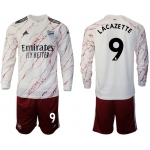 Men 2020-2021 club Arsenal away long sleeve 9 white Soccer Jerseys