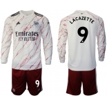 Men 2020-2021 club Arsenal away long sleeve 9 white Soccer Jerseys