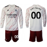 Men 2020-2021 club Arsenal away long sleeve customized white Soccer Jerseys