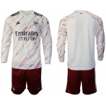 Men 2020-2021 club Arsenal away long sleeve white Soccer Jerseys