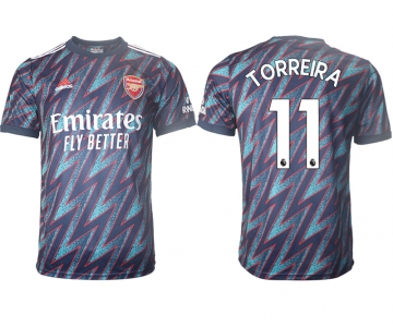 Men 2021-2022 Club Arsenal Second away aaa version blue 11 Soccer Jersey